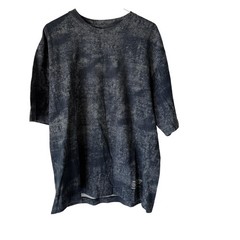 Calvin Klein Jeans Shirt Mens XL Blue Acid Wash Distressed Graphic Tee Oversized