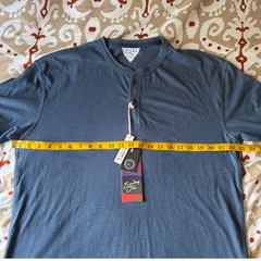 Sunday Joe Malibu Mens Large Slate Blue Short Sleeve Henley Shirt NWT Pre-Shrunk