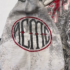 Affliction American Customs Men’s 3X L/S Native Biker Skull Shirt All Over Print