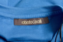 Roberto Cavalli Men’s Blue Embellished Lion Crewneck T-Shirt US 2XL IT 56