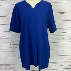 Truth Substance Blue Short Sleeve Henley T-Shirt XL 95% Cotton 5% Spandex Made I