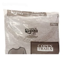 Open Trails Thermal Underwear Top-2XL-Men’s Gray Base Layer