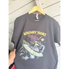 Looney Tunes Marvin the Martian Graphic T-Shirt Mens Black Short Sleeve Tee L