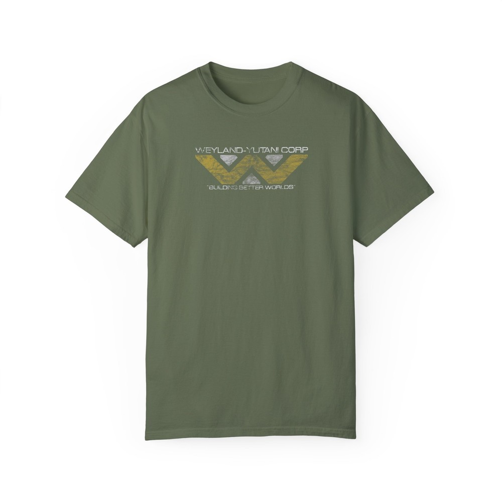 Alien Tshirt – Weyland-Yutani Corp Distressed Logo, Retro Sci-Fi Vintage Tee