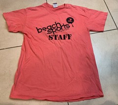 VINTAGE Beach Sports Body Glove Camp Staff Shirt Pink Surfing 90s 00s Double