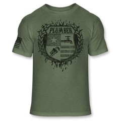 Plumber Crest T Shirt – Plumbers Coat of Arms Shirt – Plumbing Badge Logo – A252