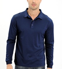 Men’s Polo Shirt Long Sleeve Outdoor Golf T Shirt 3-Button Quick Dry Lightweight