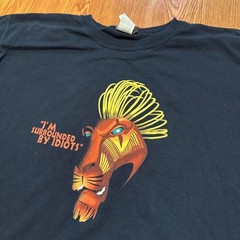 The Lion King Men’s Shirt Vintage Scar Surrounded By Idiots Black Size XL