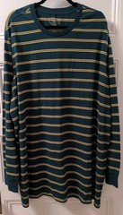 Foundry Supply Co Men’s Long Sleeve Pullover 3XLT Green w/Yellow Stripe NWT