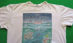 1980’s Vintage T Shirt 1989 Bay Area World Series Giants A’s Stedman *Heavy Use*