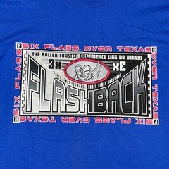 VTG Six Flags Over Texas FLASHBACK Rollercoaster Single Stitch T-Shirt Size L