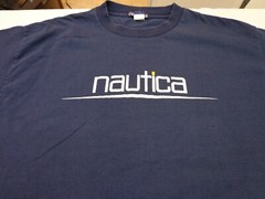 Nautica T Shirt Tee Navy Blue Sailing Boating 100% Cotton One Size Fits Most