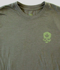 Zero Foxtrot T Shirt Men’s L Large Skull Logo Military Tactical Olive Drab Green