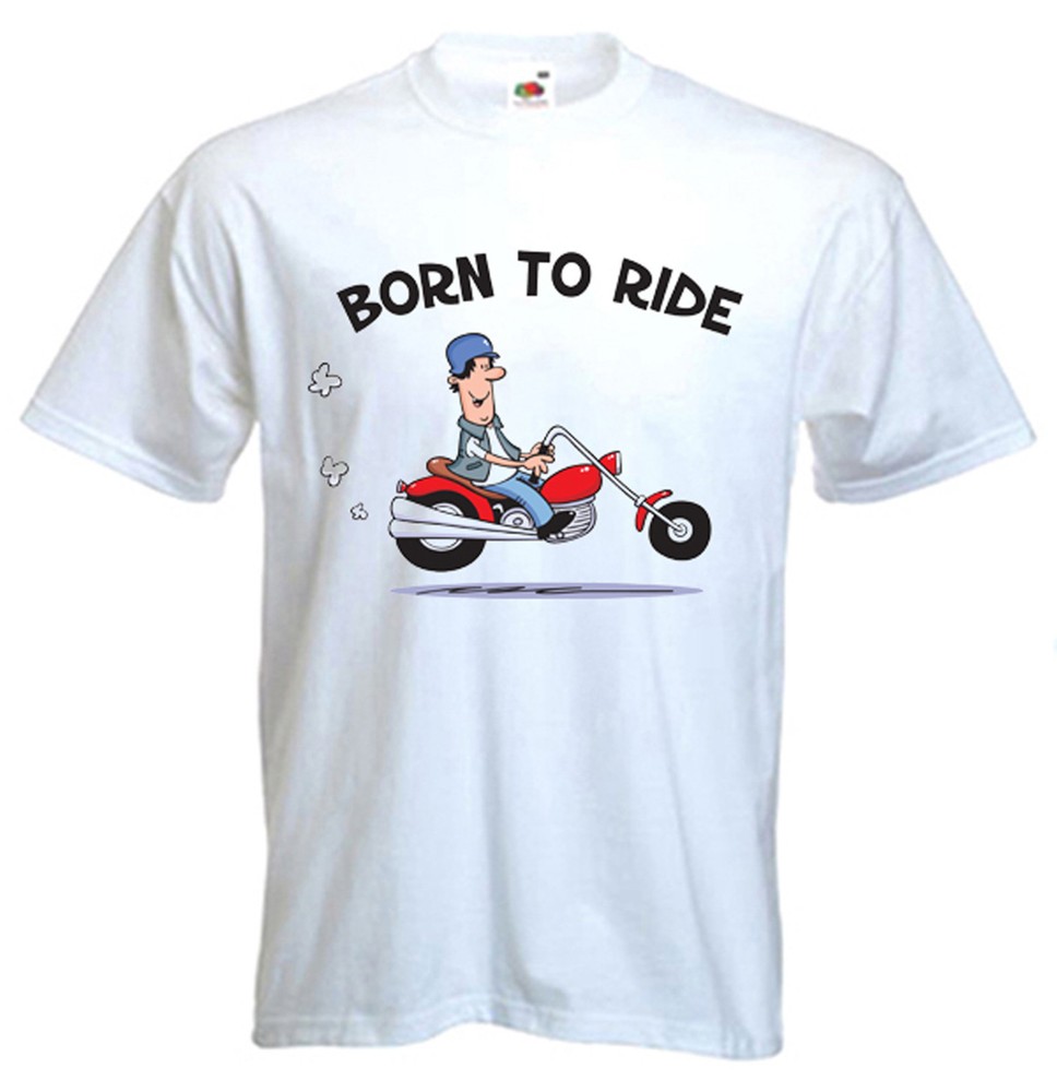 BORN TO RIDE T-SHIRT – Funny Biker Trike Motorbike Bike – Choice Of Colours