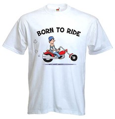 BORN TO RIDE T-SHIRT – Funny Biker Trike Motorbike Bike – Choice Of Colours