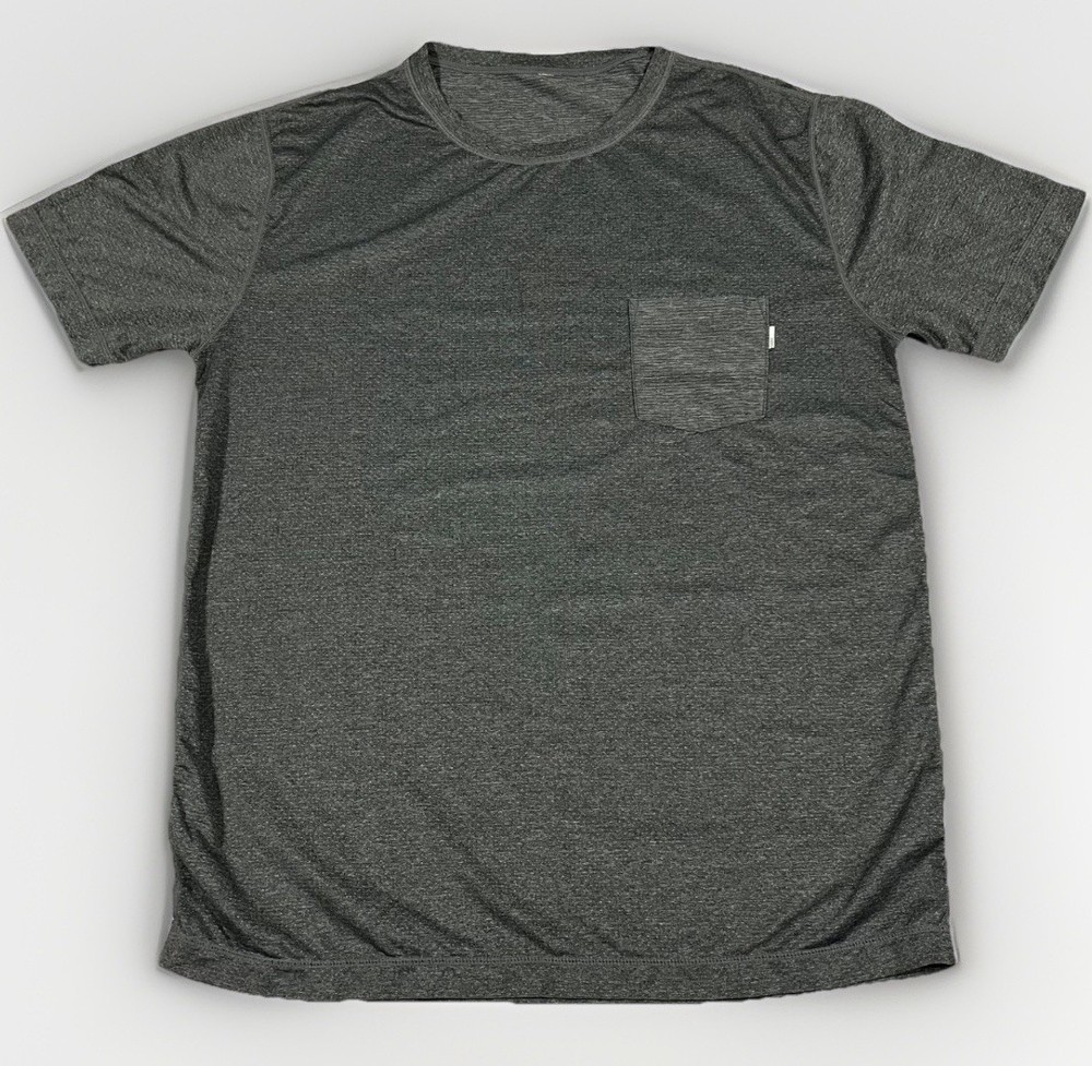 Vuori Tradewind Performance Pocket Tee Shirt Mens Large Gray Lightweight Stretch