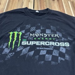 Monster Energy Supercoss Shirt Mens L Black Alstyle Long Sleeve Grunge Graphic