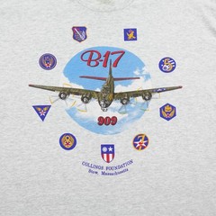 Vintage B-17 Bomber Shirt Mens 2XL Gray Flying Fortress Airplane Plane 909 90s