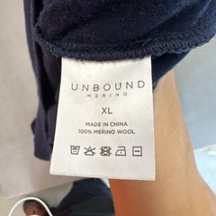 Unbound Merino Wool Shirt XL Men’s Long Sleeve Crew Navy Blue Comfort