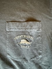 Tommy Bahama Relax Men’s Black Pima Cotton Pocket Marlin Logo Tee L