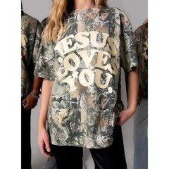 Jesus Loves You Camo Graphic T-Shirt Full Size S-5XL For Fan BH1802