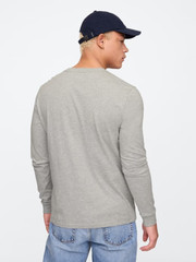 NWT GAP Everyday Long-Sleeve Tee Shirt T-Shirt 100% cotton Heather Gray Men M L