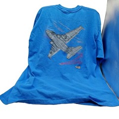 VS 32 Maulers Plane Tee Shirt Size XXL Blue 1994 Graphics Single Stitch Vintage