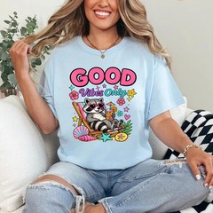 Funny Summer Beach Vacation Cute Raccoon Sunglasses Tropical T-Shirt