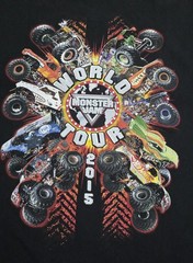 World Tour Monster Jam 2015 Alstyle Monster Trucks Size 2XL (205)