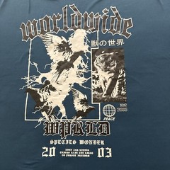 World Wide World Graphic T-Shirt blue Streetwear 2003 Print Men’s XL Y2K style