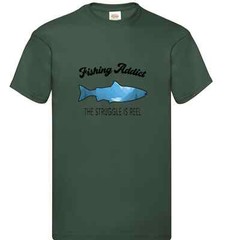 Fishing Addict The Struggle Humour Novelty T Shirt Various Colours And Sizes
