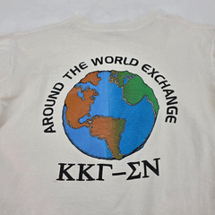 Vintage Sigma Nu Kappa Kappa Gamma Around the World Exchange Shirt XL White VTG