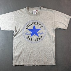Vintage Converse Chuck Taylor T Shirt Large Gray Blue Star Logo USA