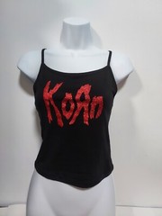 Korn crop top korn Shirt korn tank top red glitter vinyl numetal crop xs to 2xl