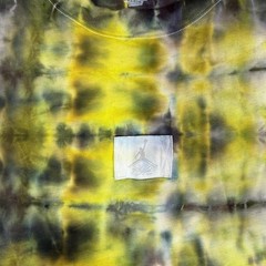 Jordan T-Shirt Mens XL Yellow Olive Tie Dye Flight Jumpman Logo CUSTOM OOAK