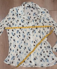 Essentials By Milano Women’s XL Cream Polka Dot Pleated Button Up