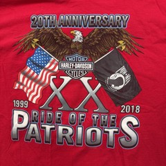 Mens xl Harley Davidson T Shirt Ride of Patriots Fairfax VA Eagle POW MIA Res