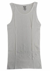 NEW*Reebok Men’s 5 Pack Cotton Classic Ribbed Tanks Undershirts, White, Medium