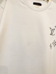 Louis Vuitton Embroidered Cotton Tee Shirt white sz XL