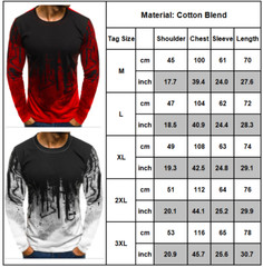 Mens Camo Long Sleeve T-Shirts Crew Neck Casual Slim Fit Muscle Blouse Tops Tee