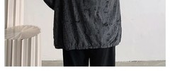 Men’s Distressed Hole Long Sleeve T-Shirt Hip Hop Oversized Harajuku Streetwear