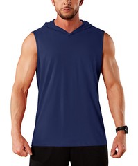 Men’s Casual Workout Hoodie Tank Gym Cotton Sleeveless Quick Dry Muscle T-Shirts