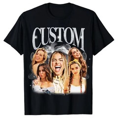 Custom Graphic Photo Vintage Washed Bootleg Shirt Tee Custom