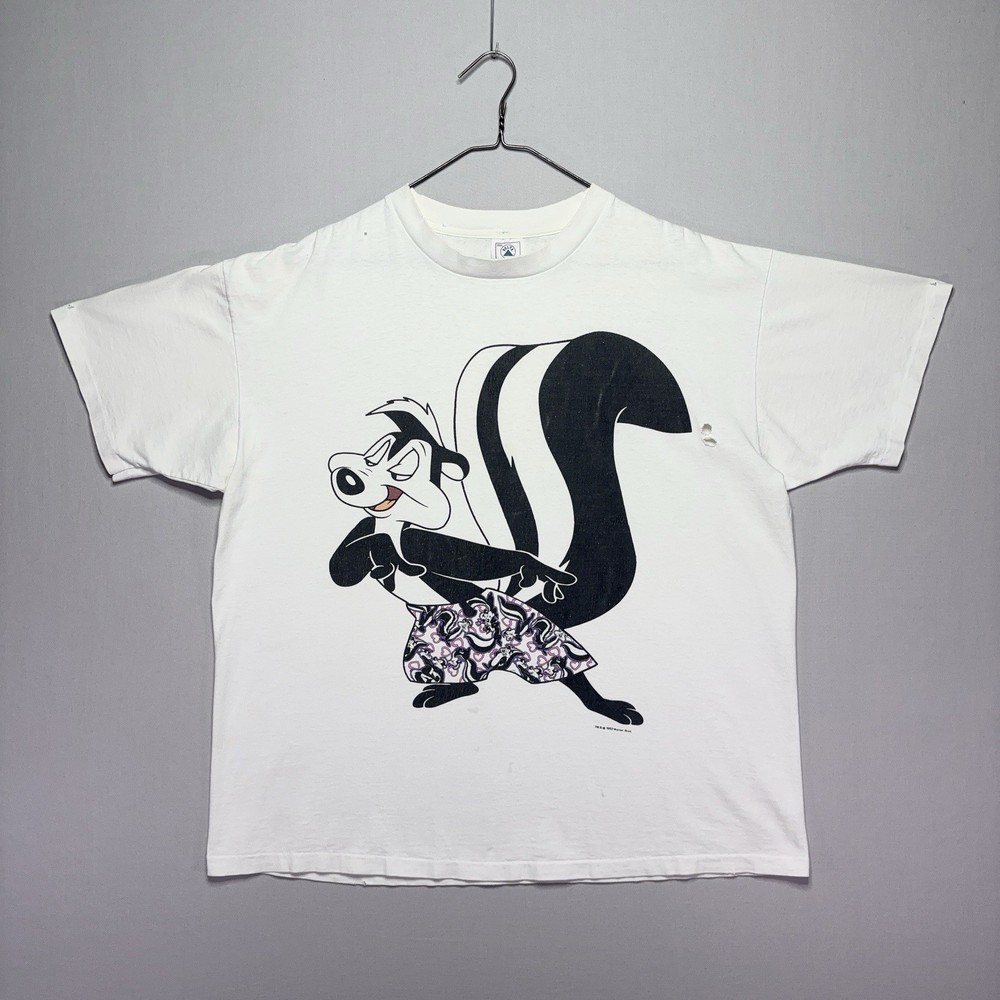 VTG 1993 Looney Tunes Pepe Le Pew Shirt – HUGE Graphic – Faded Distressed – 2XL