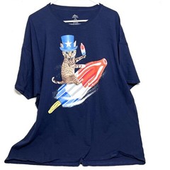 Way To Celebrate Patriotic Womens T Shirt Size 3XL Blue
