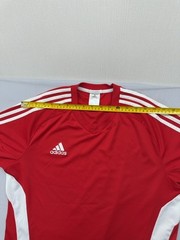 Adidas Jersey Red Soccer Climalite L Athletic Fit Moisture Wicking