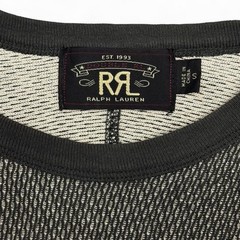 Double RL RRL Ralph Lauren Waffle Knit Long Sleeve Shirt Tee Gray Small
