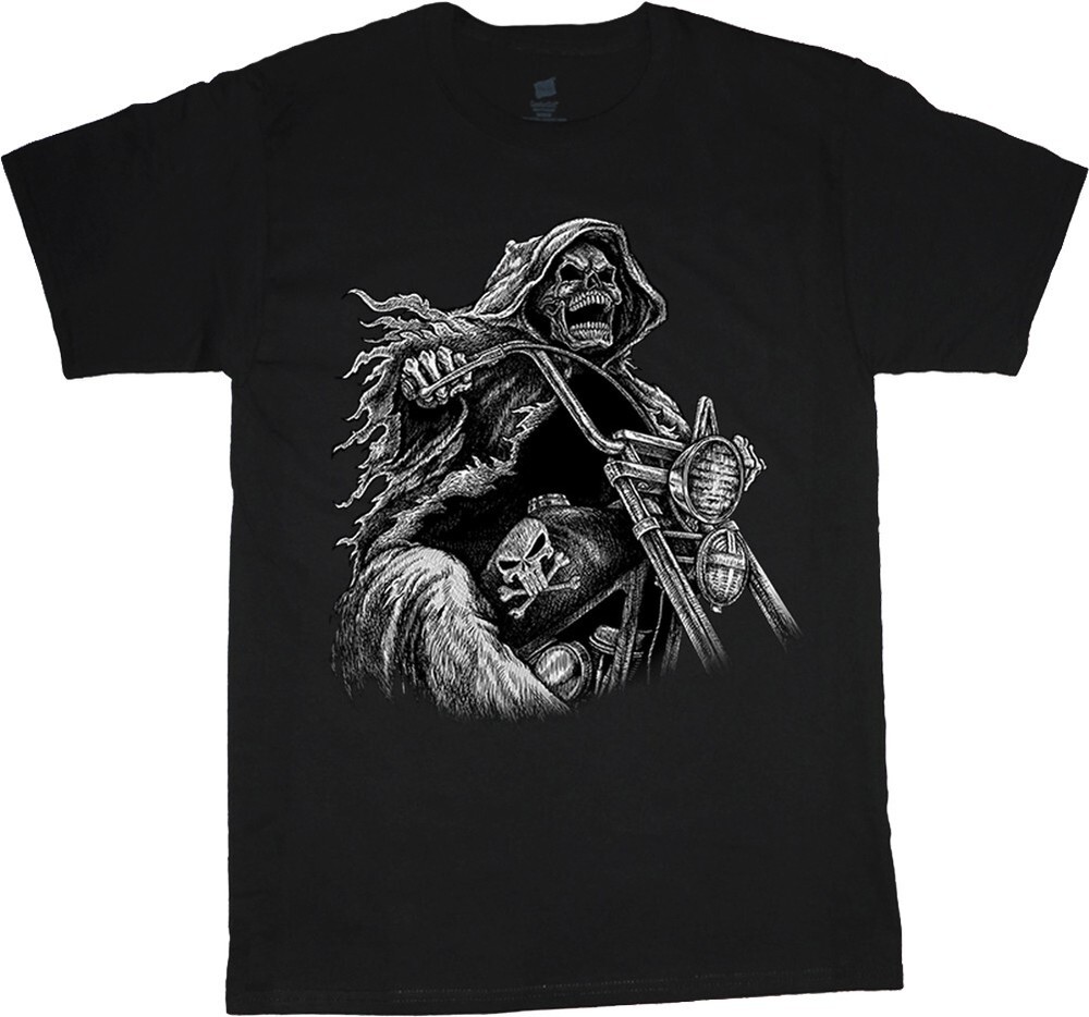 Grim Reaper Shirt Mens Graphic Tees Biker Shirt Mens Clothing Accessories Gifts
