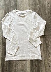 Pact Organic Cotton Long Sleeve T-Shirt Men’s M White Stretch Jersey Crew NWT