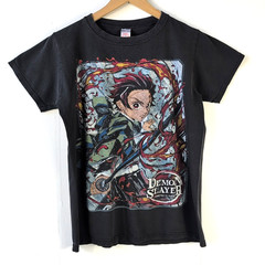 Vintage Demon Slayer Anime Japanese Manga Men’s Shirt M Black Tanjiro Graphic